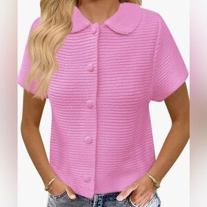 42. NWT Saodimallsu Womens Short Sleeve Cropped Cardigan